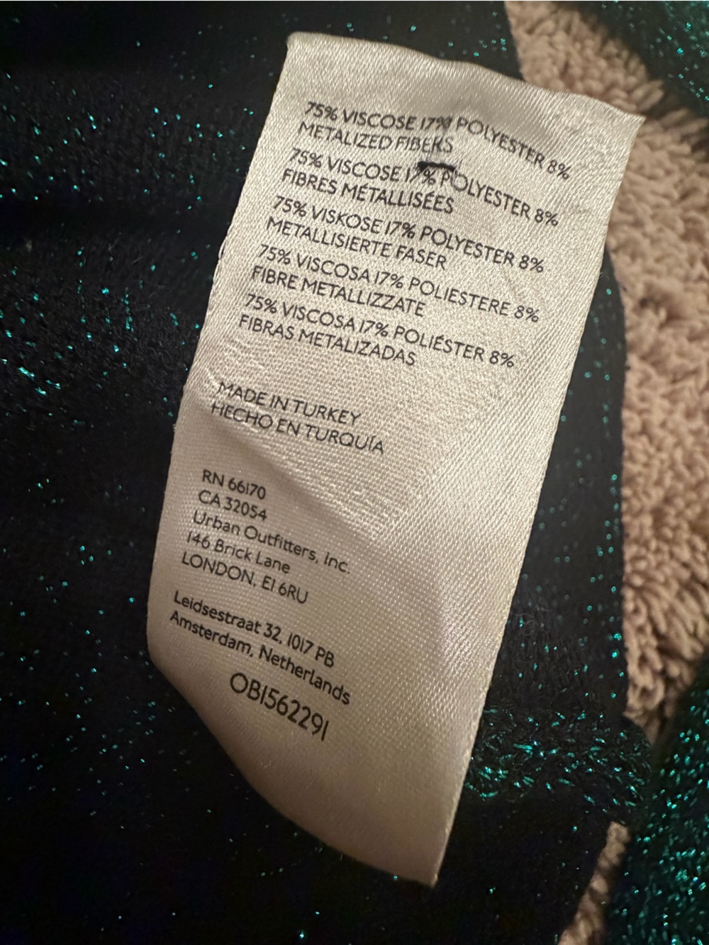 Large free people emmaline metallic cardigan sweater sparkly green - Picture 15 of 15